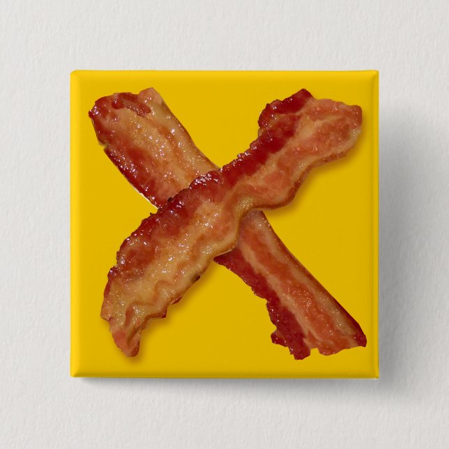 Bacon X O X LOVE 15 Cm Square Badge (Front)