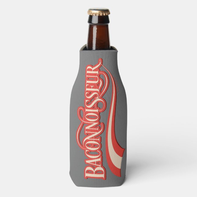Baconnoisseur (bacon lover) bottle cooler (Bottle Front)
