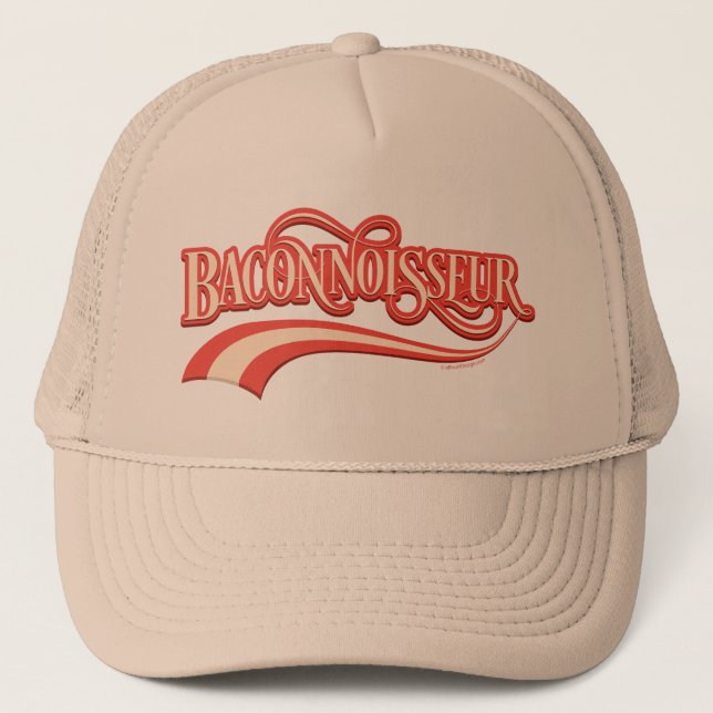 Baconnoisseur (bacon lover) trucker hat (Front)