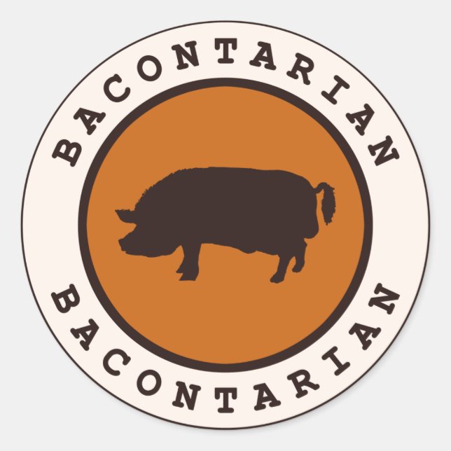 Bacontarian Classic Round Sticker (Front)