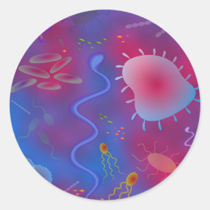 Bacteria Classic Round Sticker