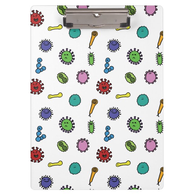 Bacteria, germs and viruses pattern clipboard (Front)