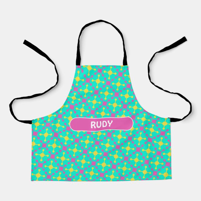 Bacteria Navy Pink Minimal Pattern Apron (Front)