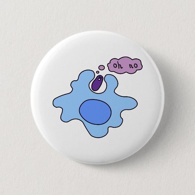 Bacteria Phagocytosis 6 Cm Round Badge (Front)