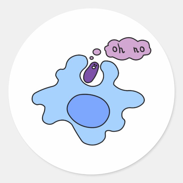 Bacteria Phagocytosis Classic Round Sticker (Front)