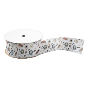 Bacteria & Virus Pattern Grosgrain Ribbon