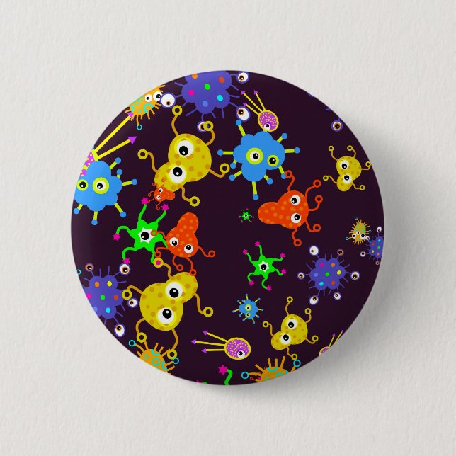 Bacteria Wallpaper 6 Cm Round Badge (Front)