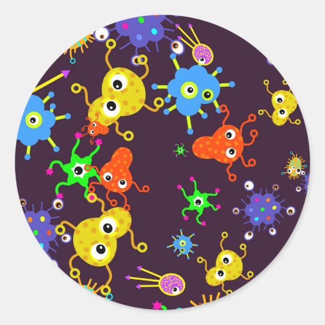 Bacteria Wallpaper Classic Round Sticker (Front)