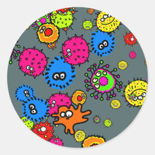 Bacteria Wallpaper Classic Round Sticker