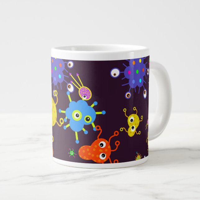 Bacteria Wallpaper Large Coffee Mug (Front Right)
