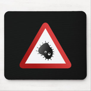 Bacteria Warning Sign Mouse Mat