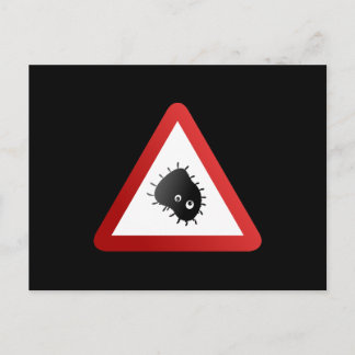 Bacteria Warning Sign Postcard
