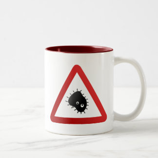 Bacteria Warning Sign Two-Tone Coffee Mug