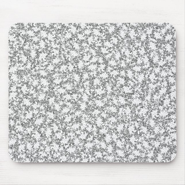 Bacterias drawing black and white pattern mouse mat (Front)