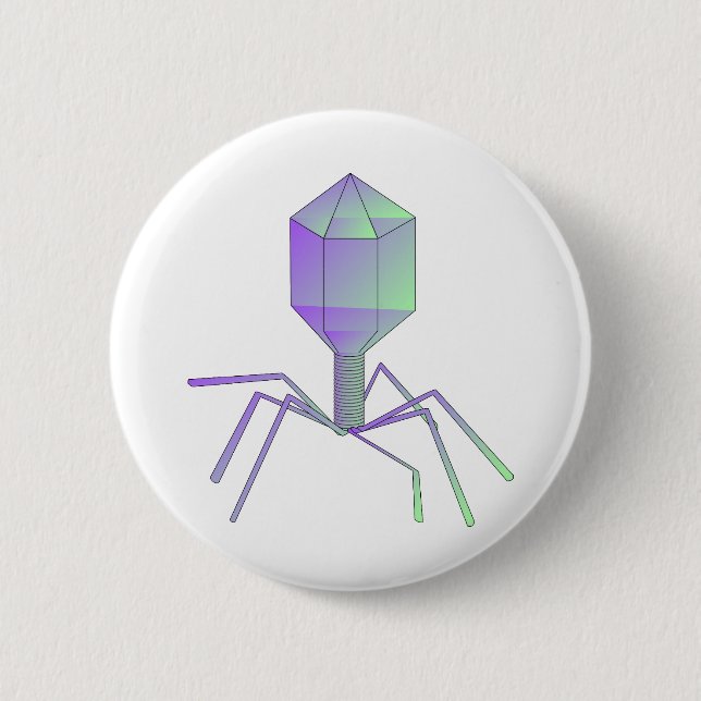 Bacteriophage 6 Cm Round Badge (Front)