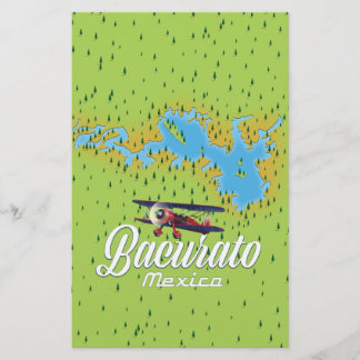 Bacurato mexico Lake map Stationery