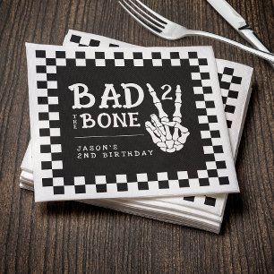 Bad 2 the Bone Skeleton 2nd Birthday Party Napkin