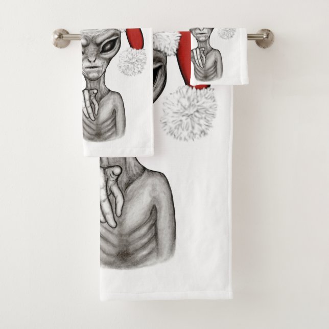 Bad Alien , Heavy Xmas ! Bath Towel Set (Insitu)