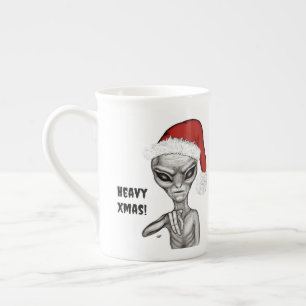 Bad Alien , Heavy Xmas ! Bone China Mug