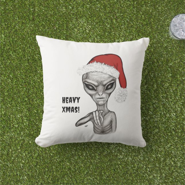 Bad Alien , Heavy Xmas ! Cushion (Grass)