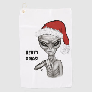Bad Alien , Heavy Xmas ! Golf Towel