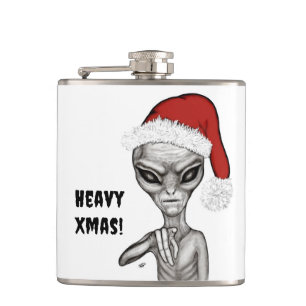 Bad Alien , Heavy Xmas ! Hip Flask