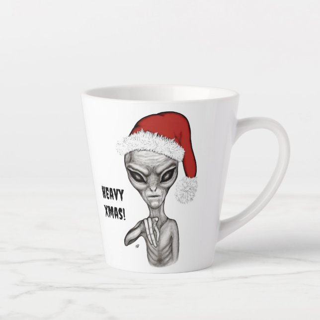 Bad Alien , Heavy Xmas ! Latte Mug (Right)