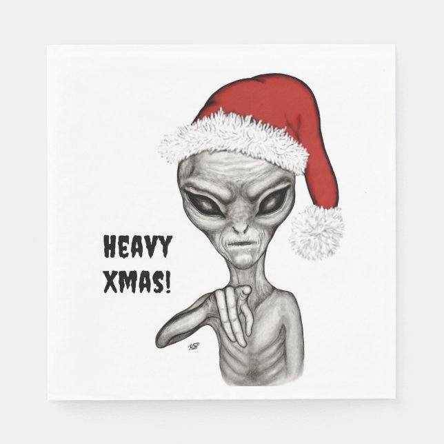 Bad Alien , Heavy Xmas ! Napkin (Front)