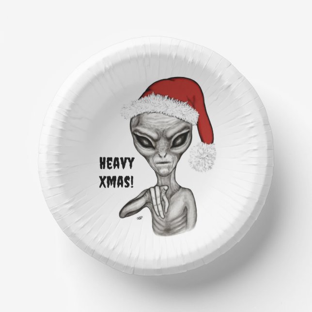Bad Alien , Heavy Xmas ! Paper Plate (Front)