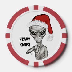 Bad Alien , Heavy Xmas ! Poker Chips