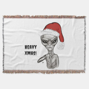 Bad Alien , Heavy Xmas ! Throw Blanket