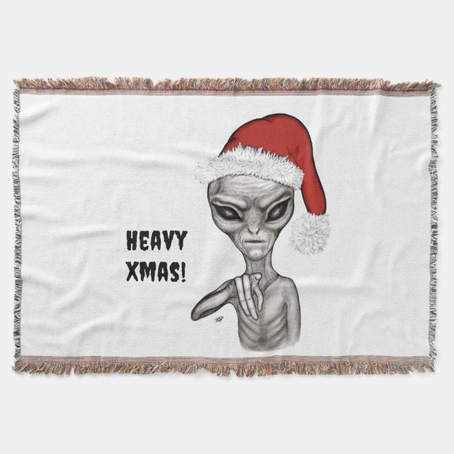 Bad Alien , Heavy Xmas ! Throw Blanket (Front)