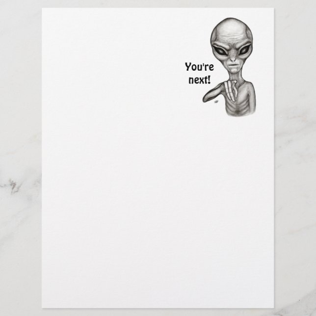 Bad Alien , You're next ! Custom Letterhead (Front)