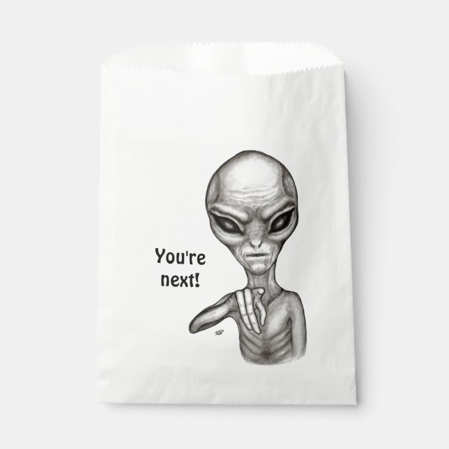 Bad Alien , You're next ! Favour Bags (Front)
