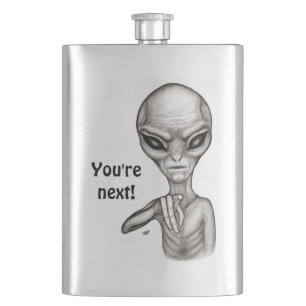 Bad Alien , You're next ! Hip Flask