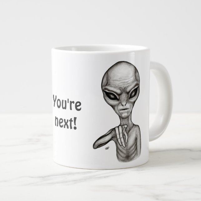 Bad Alien , You're next ! Large Coffee Mug (Front Right)