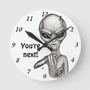 Bad Alien , You're next ! Round Clock