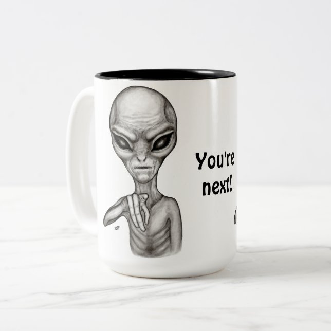 Bad Alien , You're next ! Two-Tone Coffee Mug (Front Left)