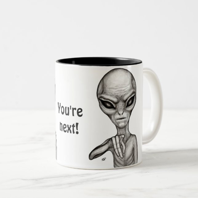 Bad Alien , You're next ! Two-Tone Coffee Mug (Front Right)