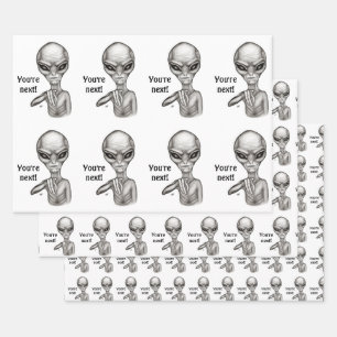 Bad Alien , You're next ! Wrapping Paper Sheet