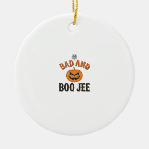 Bad And Boo Jee Halloween Pumpkin Graphic_1 Ceramic Tree Decoration