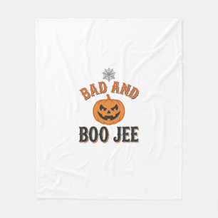 Bad And Boo Jee Halloween Pumpkin Graphic_1 Fleece Blanket