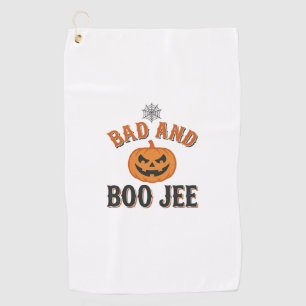 Bad And Boo Jee Halloween Pumpkin Graphic_1 Golf Towel