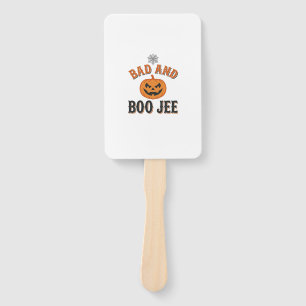Bad And Boo Jee Halloween Pumpkin Graphic_1 Hand Fan
