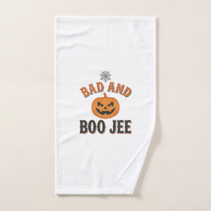 Bad And Boo Jee Halloween Pumpkin Graphic_1 Hand Towel