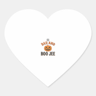 Bad And Boo Jee Halloween Pumpkin Graphic_1 Heart Sticker