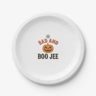 Bad And Boo Jee Halloween Pumpkin Graphic_1 Paper Plate