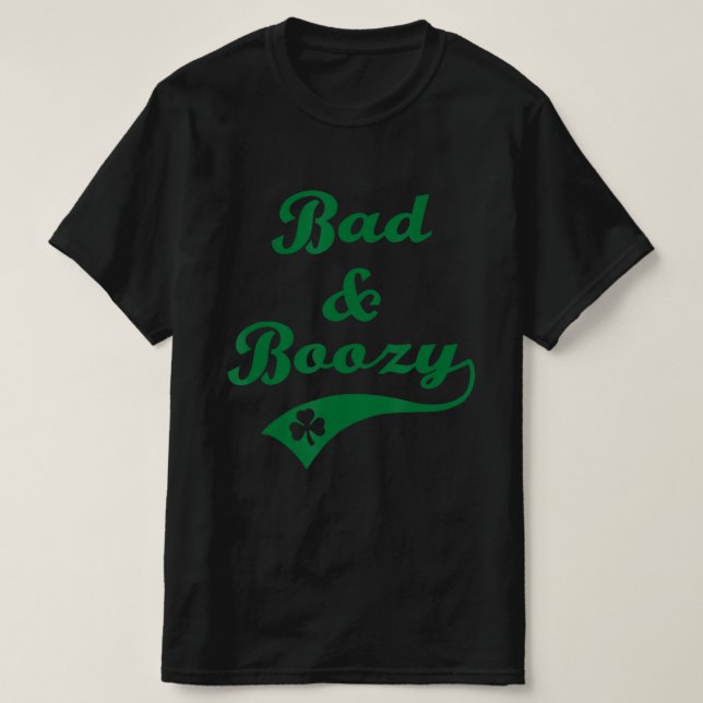 Bad and Boozy Fun Saint Patrick' Day Drinking  Men T-Shirt (Design Front)