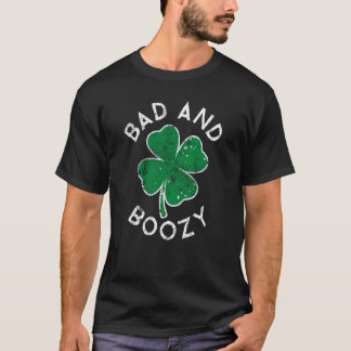 Bad And Boozy Lucky C St Patrick's Day Distress T-Shirt