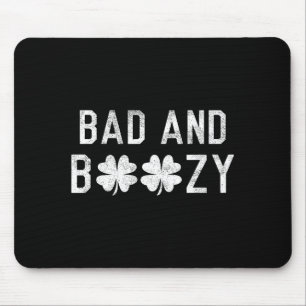 Bad And Boozy St Patricks Day Shamrock Green  Mouse Mat